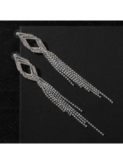 Серьги висячие со стразами 