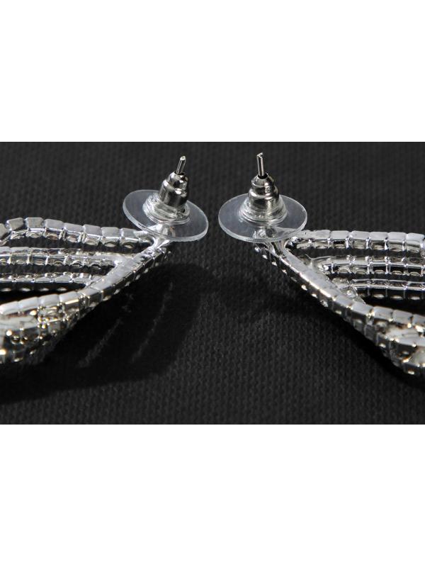 Серьги висячие со стразами 