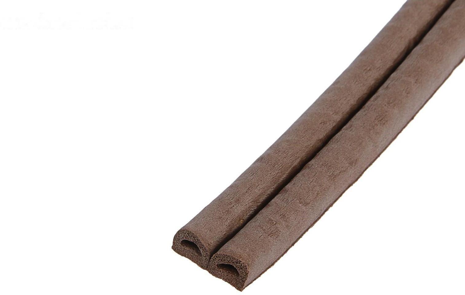 Уплотнитель резиновый ТУНДРА, профиль D, размер 9х8 мм, коричневый, в упаковке 10 м