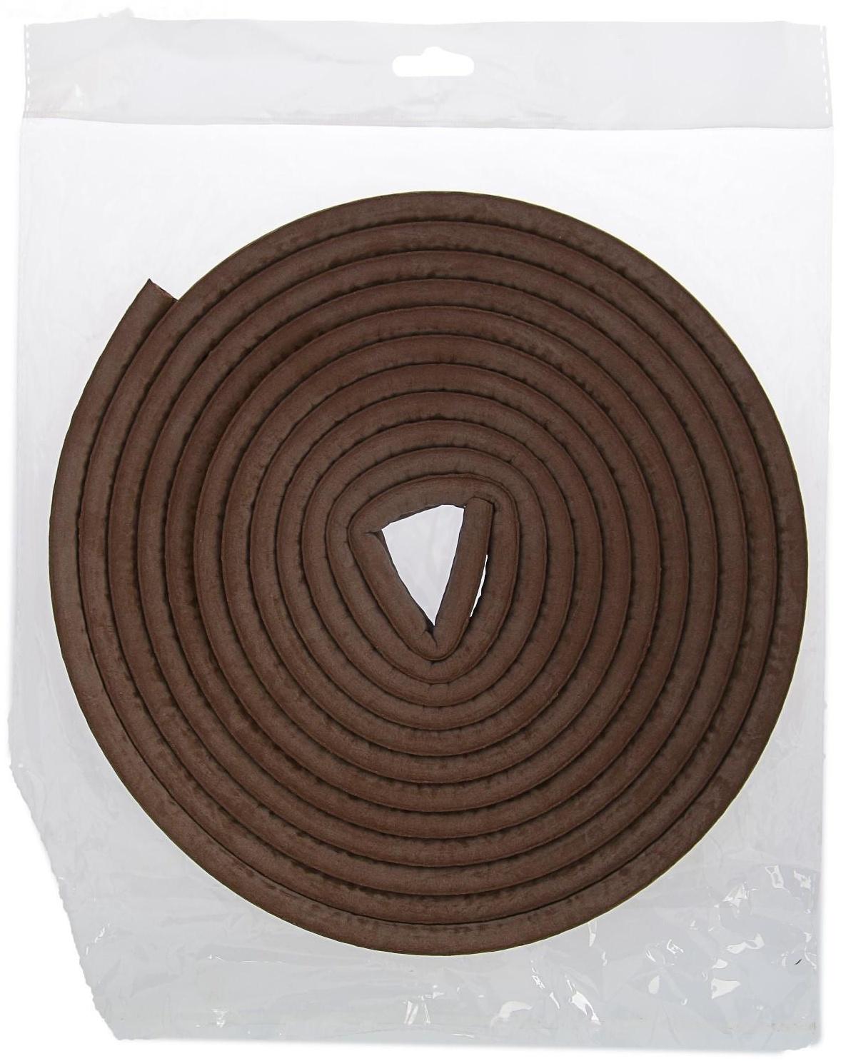 Уплотнитель резиновый ТУНДРА, профиль D, размер 9х8 мм, коричневый, в упаковке 10 м