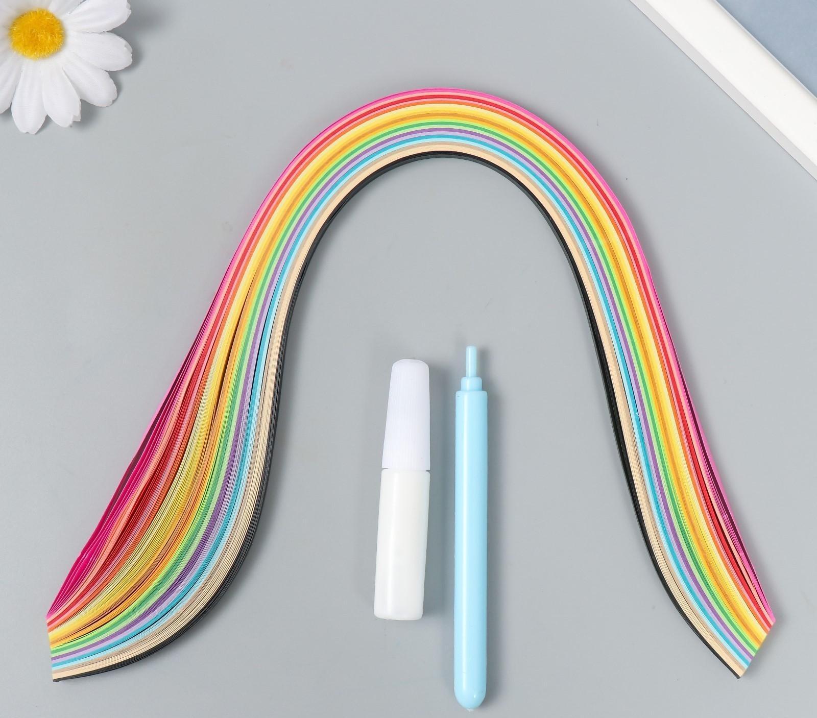 Набор для квиллинга (клей ПВА, инструмент для квиллинга, 160 полосок 0,5 см) МИКС