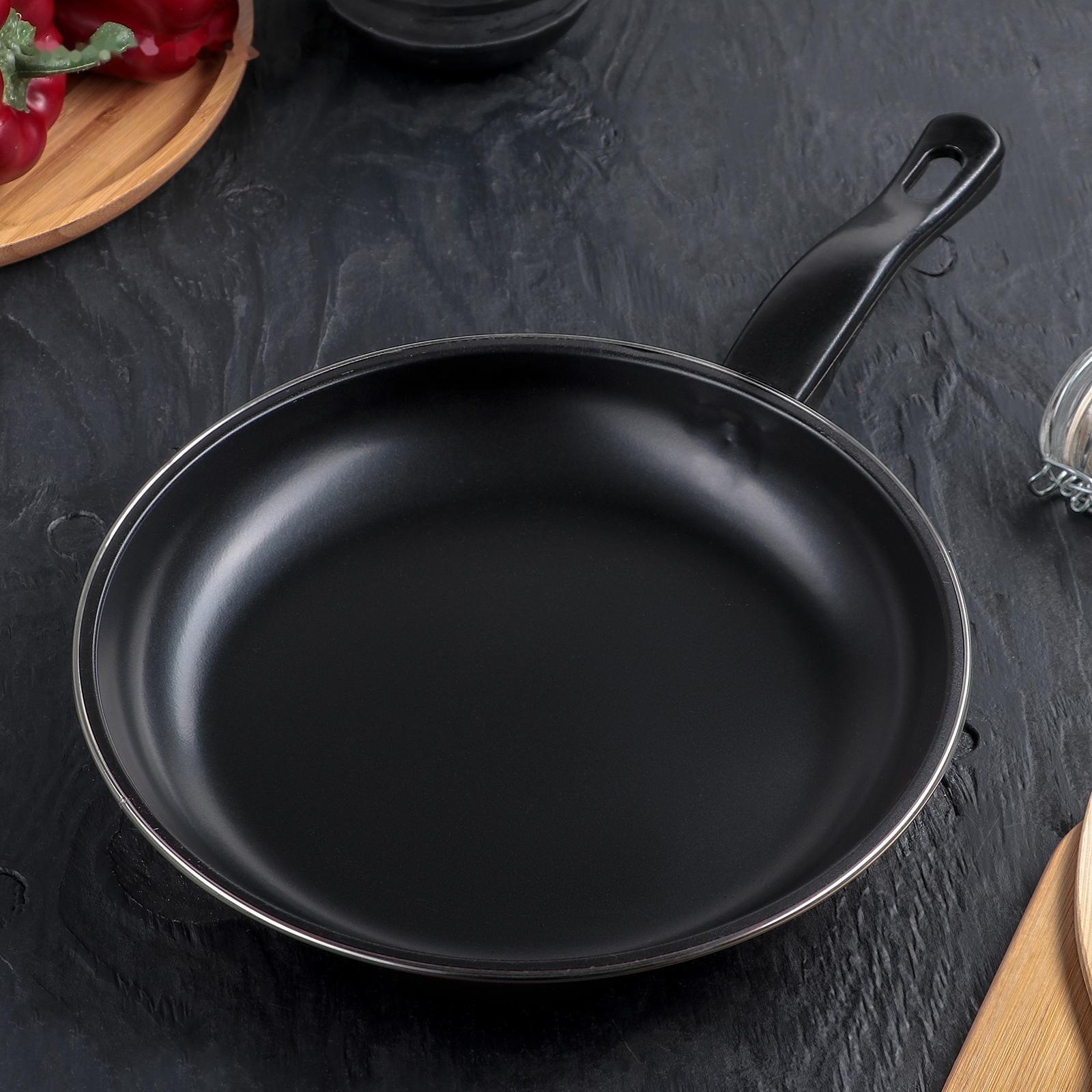 Набор сковород «Жаклин», 3 предмета: 20/25/30×4 см, антипригарное покрытие, цвет чёрный