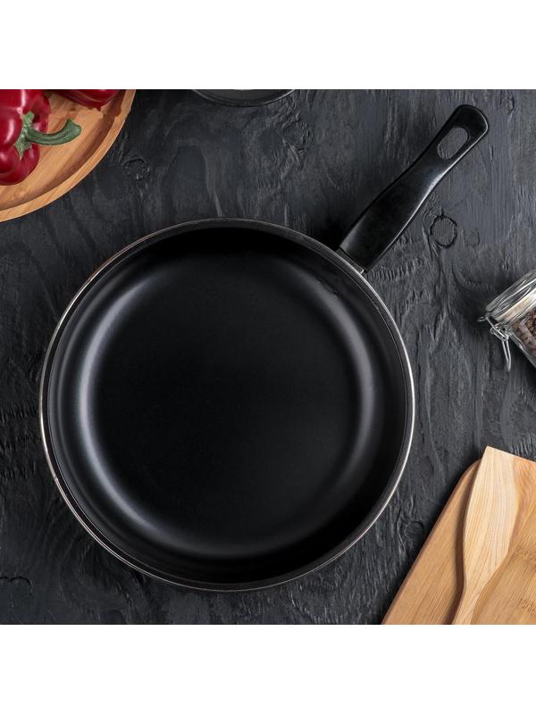 Набор сковород «Жаклин», 3 предмета: 20/25/30×4 см, антипригарное покрытие, цвет чёрный