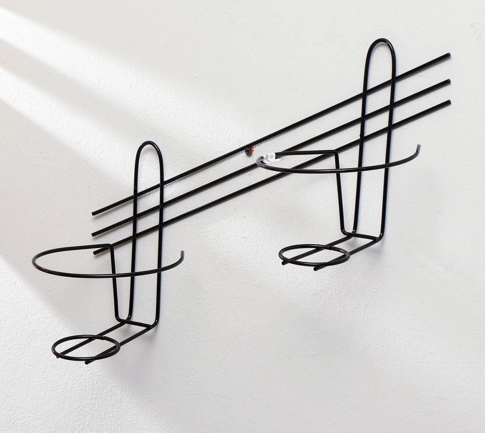 Подвес для кашпо настенный «Косая-2», 41 × 41 × 18 см, чёрный