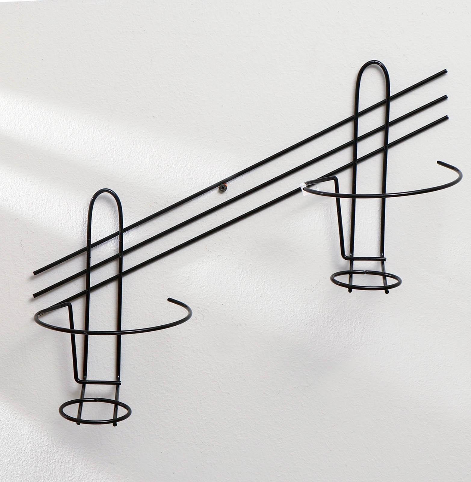 Подвес для кашпо настенный «Косая-2», 41 × 41 × 18 см, чёрный