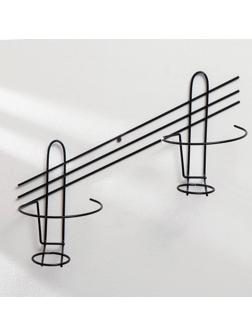 Подвес для кашпо настенный «Косая-2», 41 × 41 × 18 см, чёрный