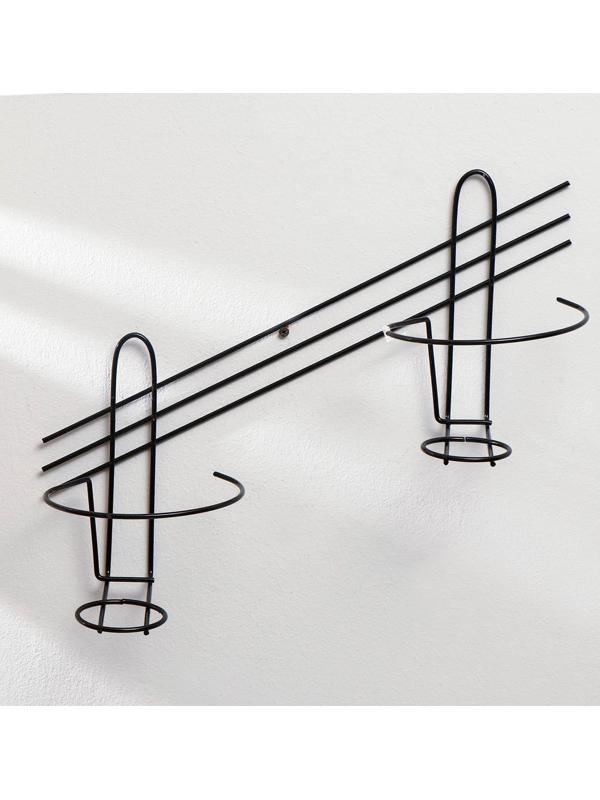 Подвес для кашпо настенный «Косая-2», 41 × 41 × 18 см, чёрный