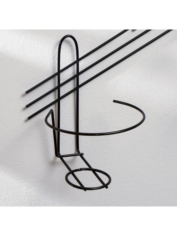 Подвес для кашпо настенный «Косая-2», 41 × 41 × 18 см, чёрный