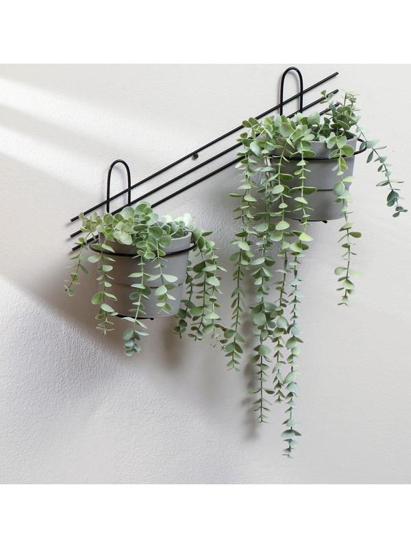 Подвес для кашпо настенный «Косая-2», 41 × 41 × 18 см, чёрный