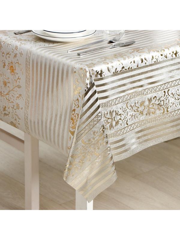 Клеёнка столовая на тканевой основе «Винтаж», ширина 137 см, рулон 20 метров, цвет золотой