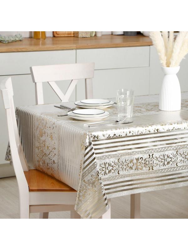 Клеёнка столовая на тканевой основе «Винтаж», ширина 137 см, рулон 20 метров, цвет золотой