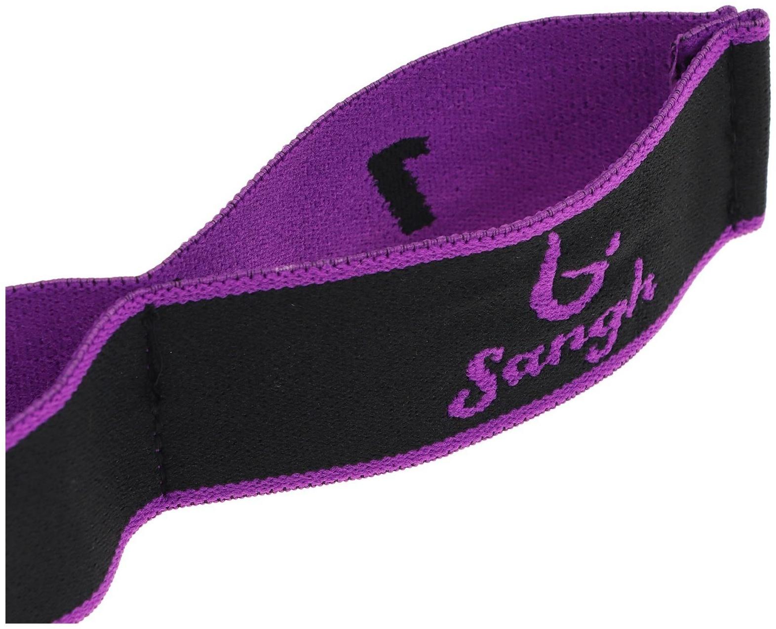 Эспандер-лента эластичная с захватами 90 х 4 см, MEDIUM, цвет фиолетовый