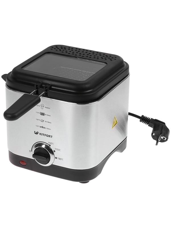 Фритюрница Kitfort КТ-2017, 900 Вт, 1.5 л, 3 режима, серебристая