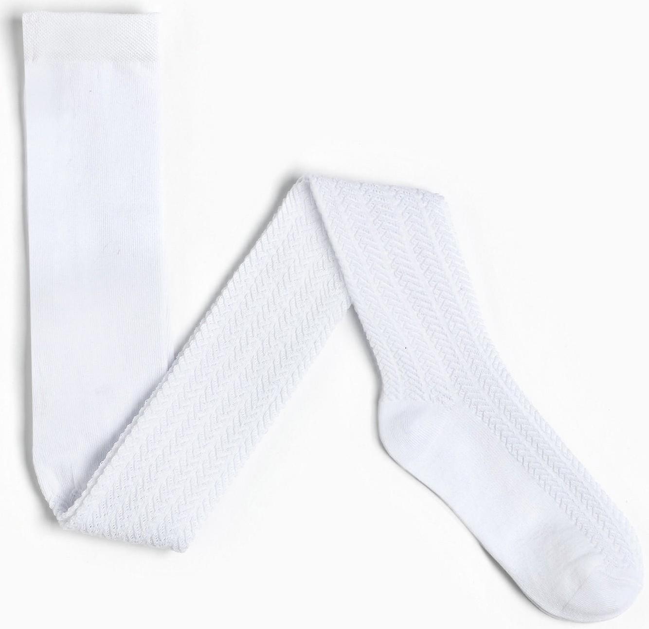 Колготки детские, цвет белый, рост 110-116