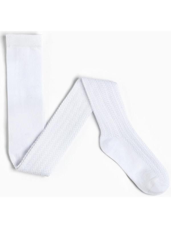 Колготки детские, цвет белый, рост 110-116