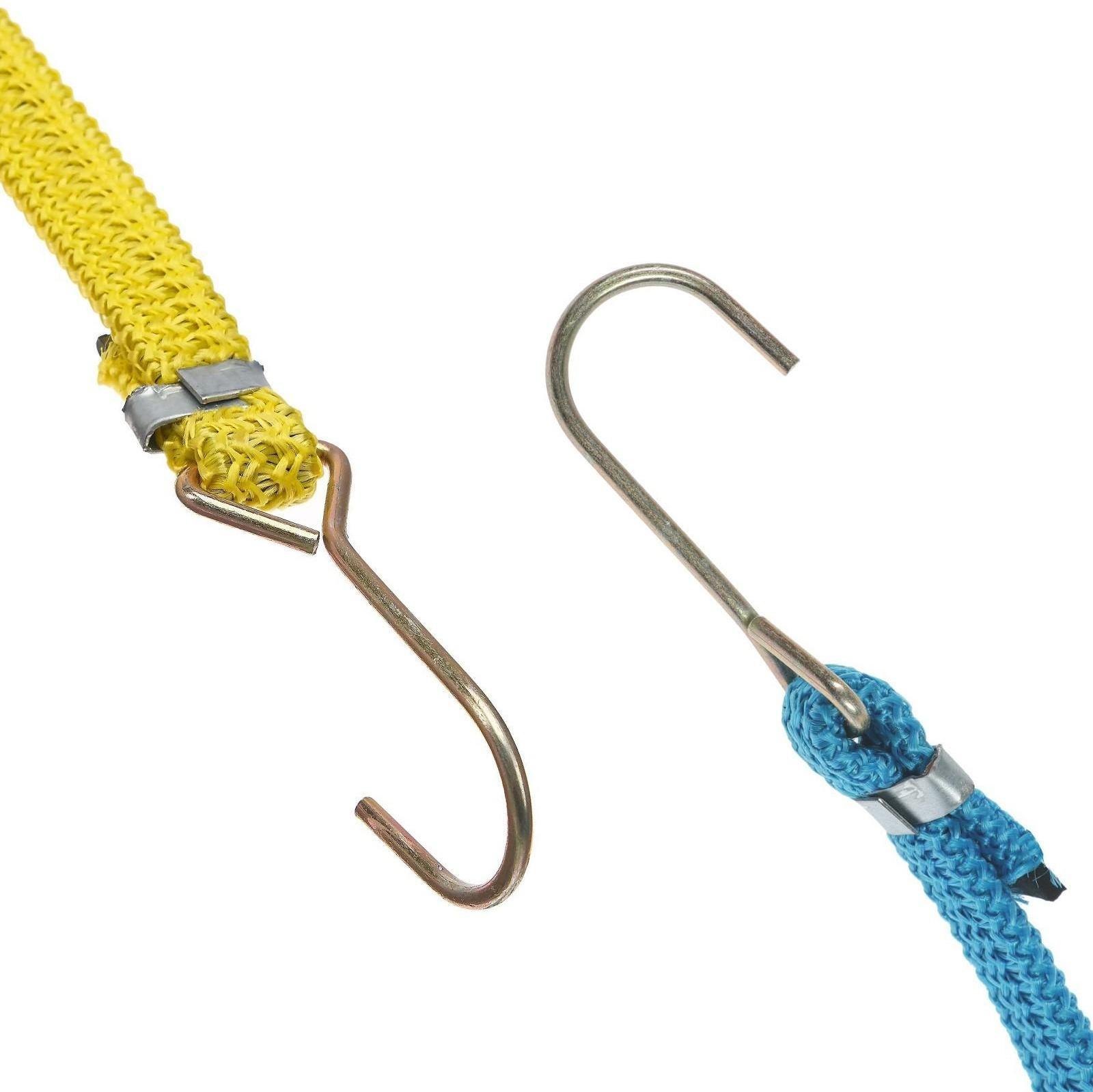 Резинка для крепления багажа TORSO 120 см, d1.75 мм, металлические крючки, набор 2 шт, МИКС