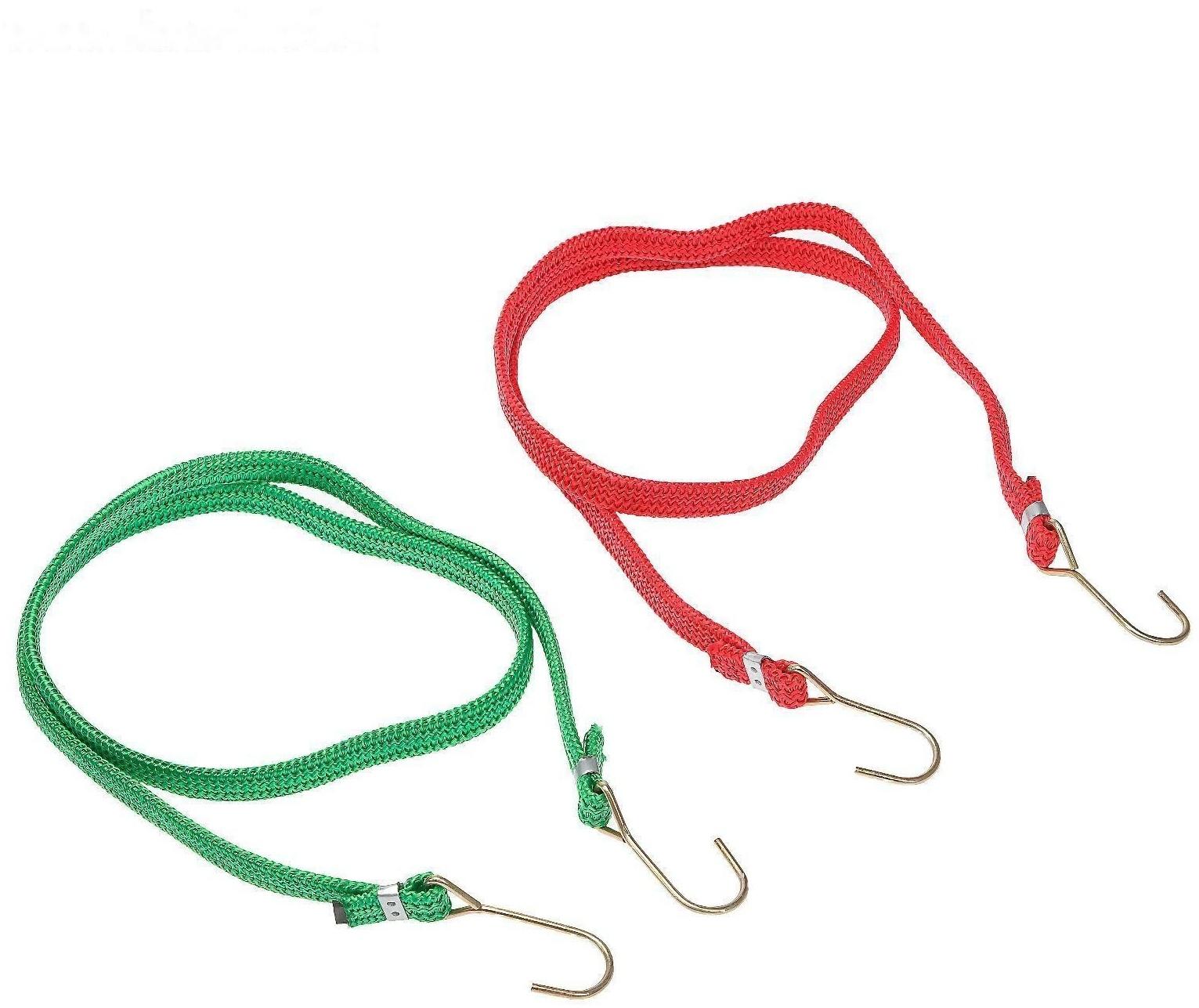 Резинка для крепления багажа TORSO 120 см, d1.75 мм, металлические крючки, набор 2 шт, МИКС