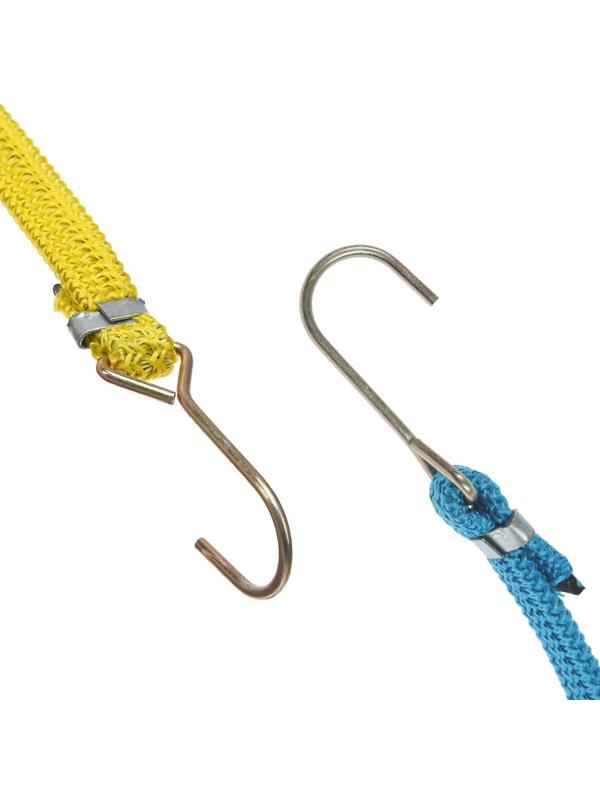 Резинка для крепления багажа TORSO 120 см, d1.75 мм, металлические крючки, набор 2 шт, МИКС