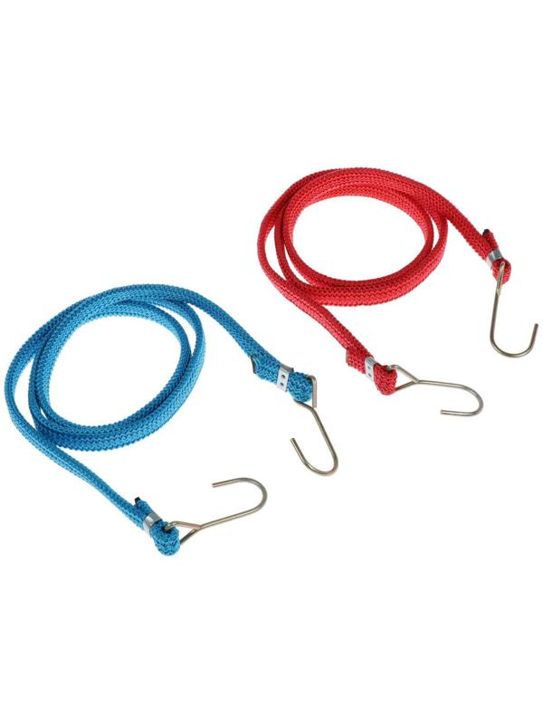 Резинка для крепления багажа TORSO 120 см, d1.75 мм, металлические крючки, набор 2 шт, МИКС