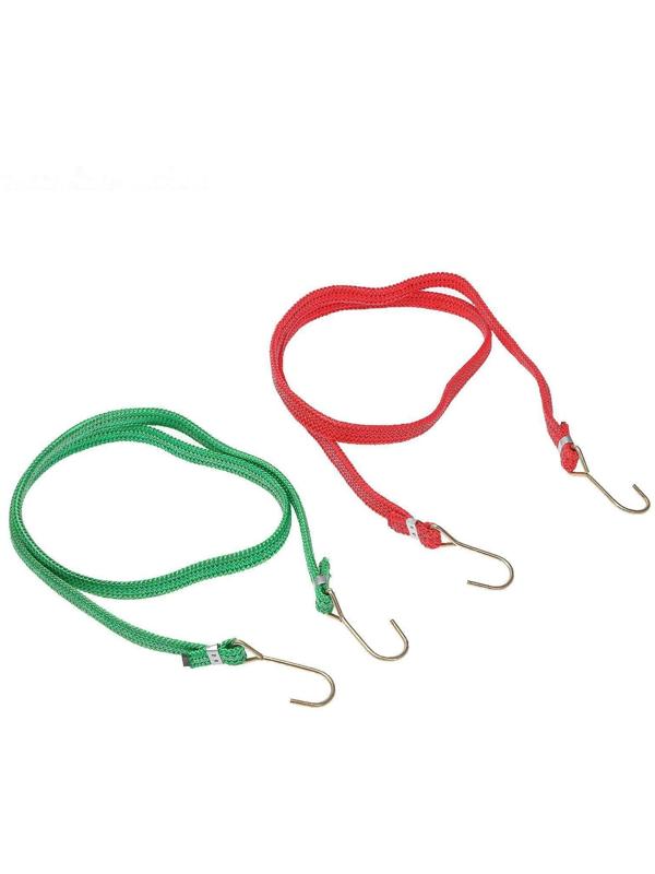 Резинка для крепления багажа TORSO 120 см, d1.75 мм, металлические крючки, набор 2 шт, МИКС