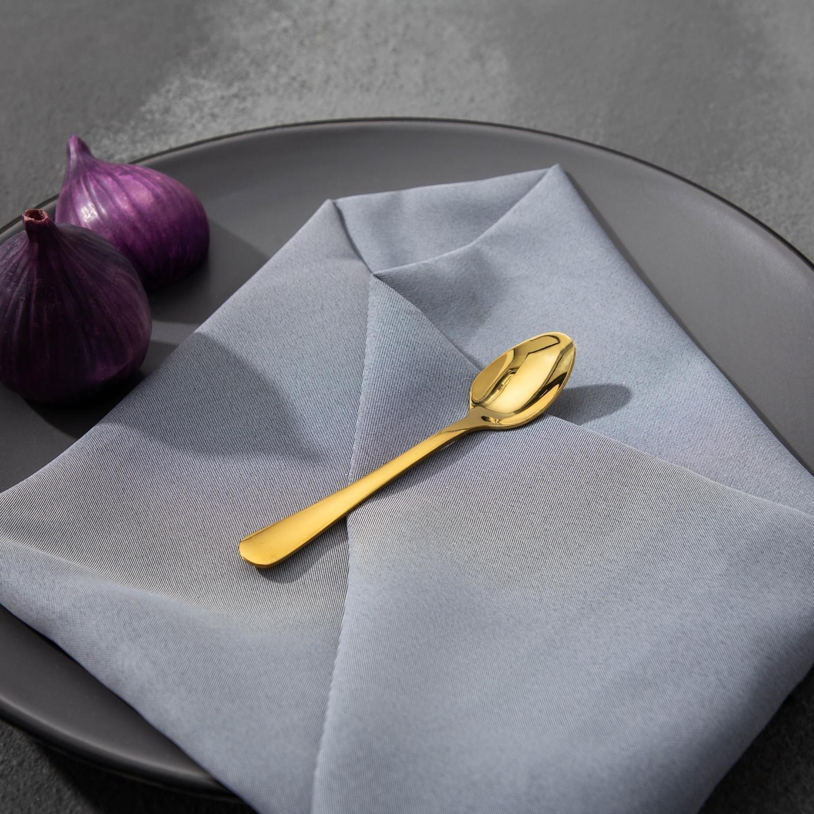 Набор ложек чайных из нержавеющей стали Доляна «Голд», h=13 см, 6 шт, цвет золотой