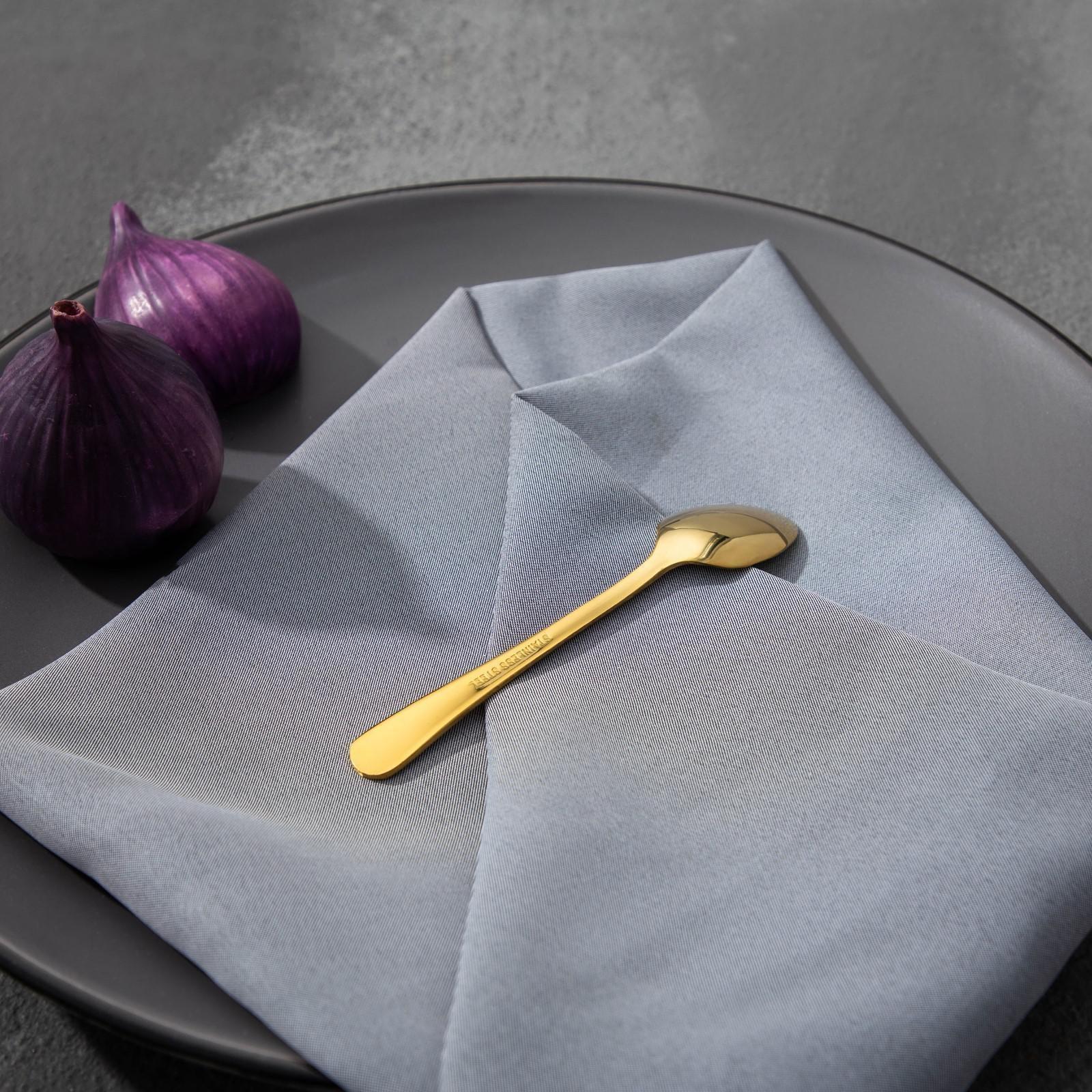 Набор ложек чайных из нержавеющей стали Доляна «Голд», h=13 см, 6 шт, цвет золотой