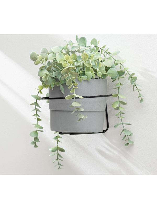 Подвес для кашпо настенный «Одиночка», d = 16 см, чёрный