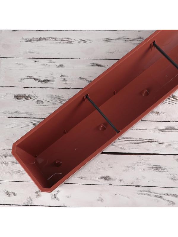 Ящик балконный для цветов, 100 см, цвет терракотовый