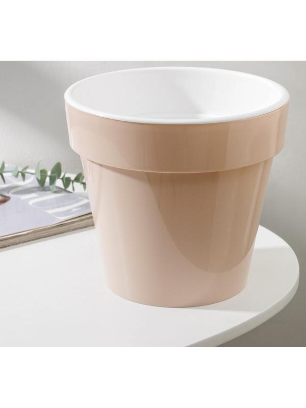 Кашпо для цветов со вставкой «Порто», 3,5 л, цвет жемчужный