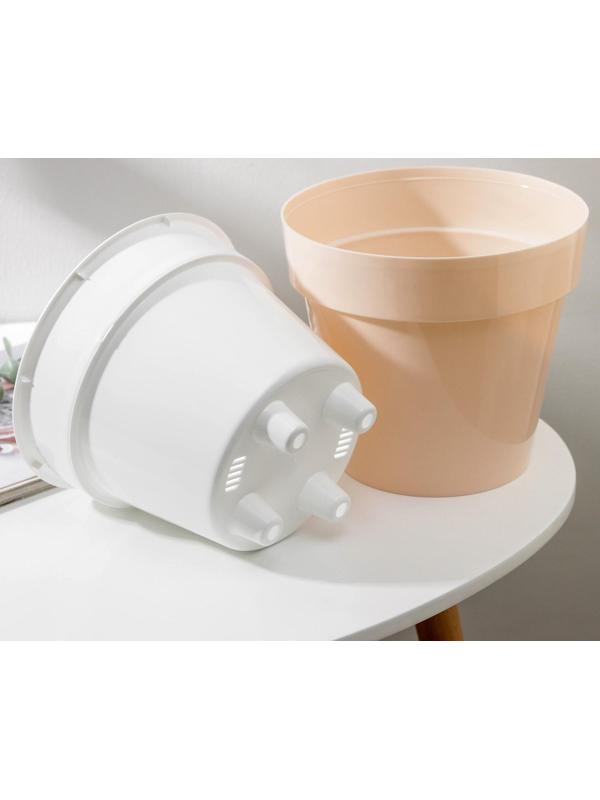 Кашпо для цветов со вставкой «Порто», 3,5 л, цвет жемчужный