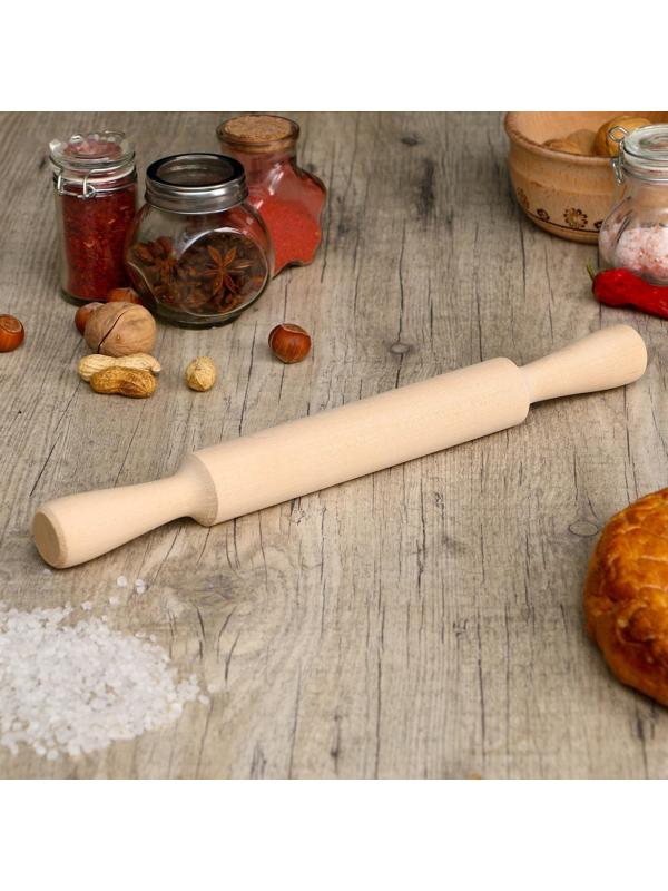 Скалка с ручками,  берёза, 35×3,5 см