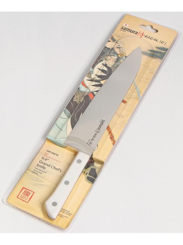 Нож кухонный Samura HARAKIRI, шеф, лезвие 24 см, белая рукоять