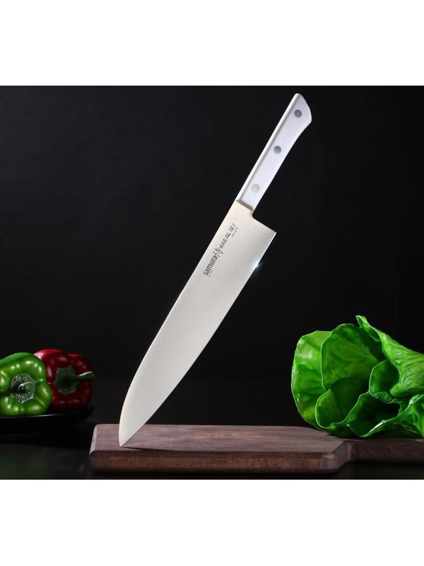 Нож кухонный Samura HARAKIRI, шеф, лезвие 24 см, белая рукоять