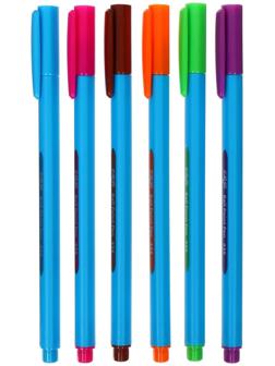 Набор ручек шариковых 6 цветов в блистере