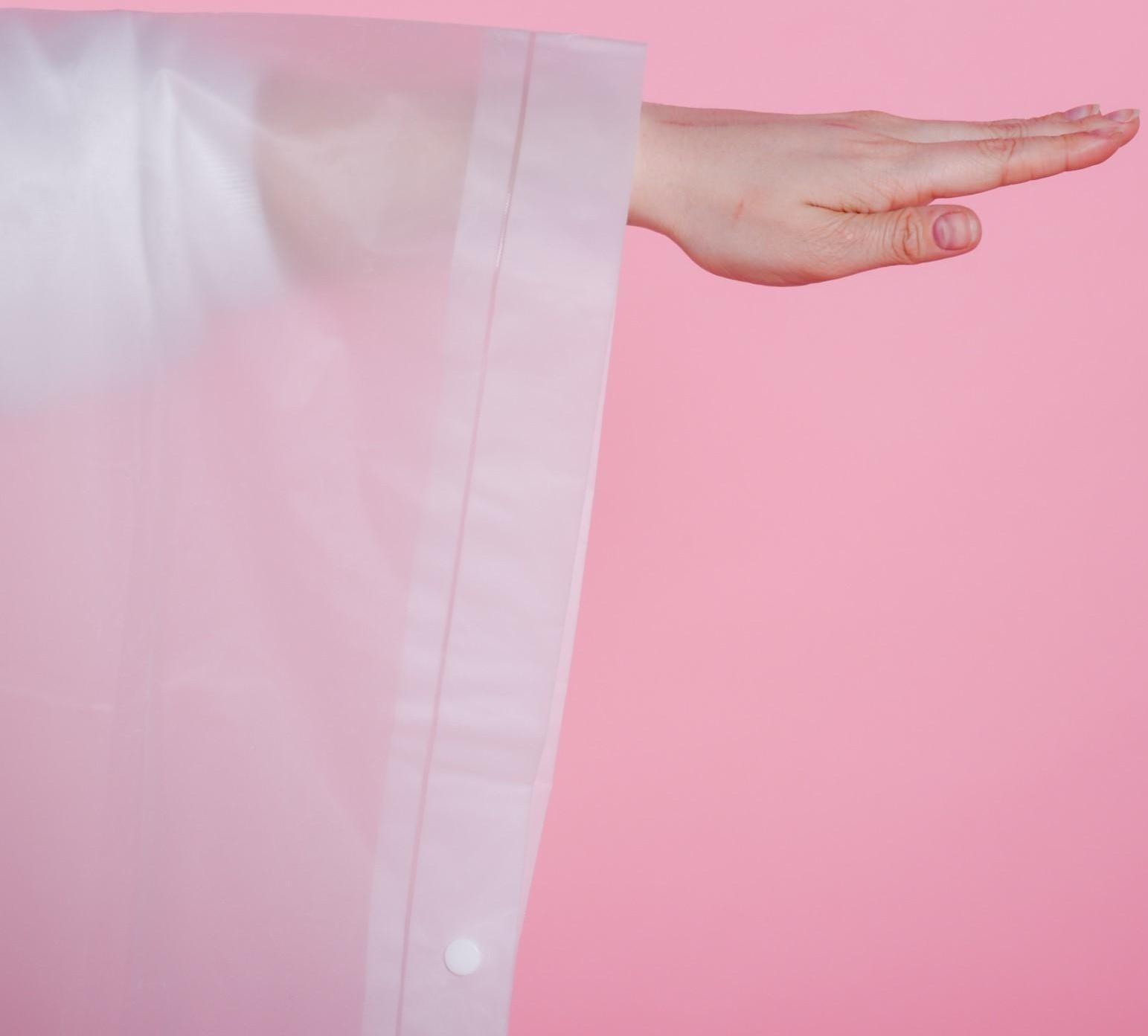 Дождевик - пончо Tropical dream, оверсайз, 44-52, 97 х 120 см, цвет белый