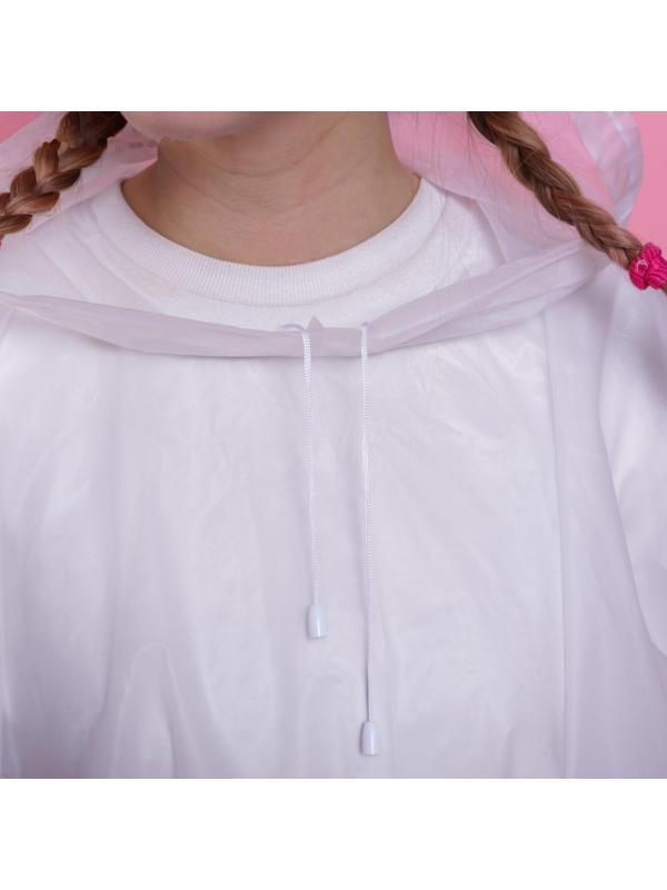 Дождевик - пончо Tropical dream, оверсайз, 44-52, 97 х 120 см, цвет белый