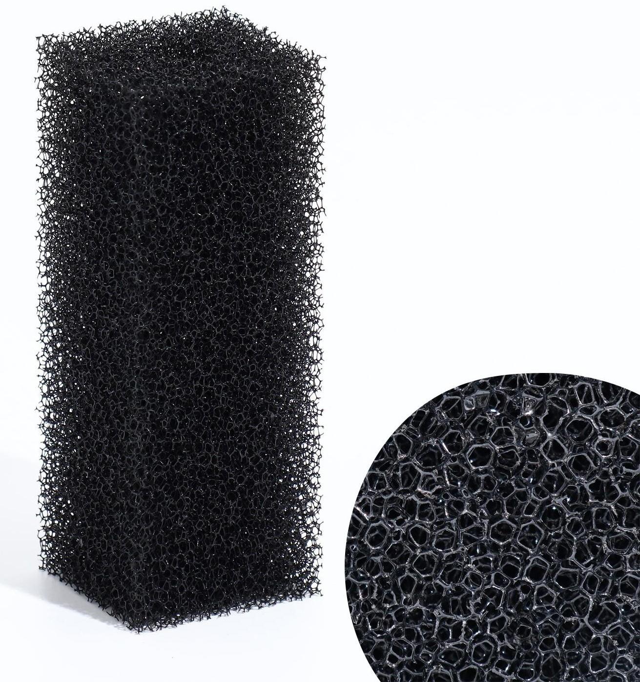 Губка прямоугольная для фильтра № 1, ретикулированная 30 PPI, 4 х 4,5 х 11 см, черная