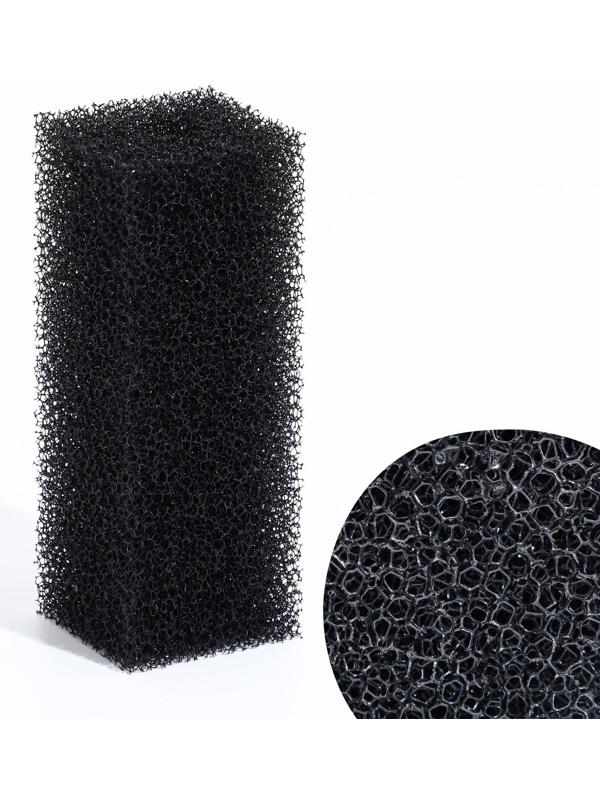 Губка прямоугольная для фильтра № 1, ретикулированная 30 PPI, 4 х 4,5 х 11 см, черная