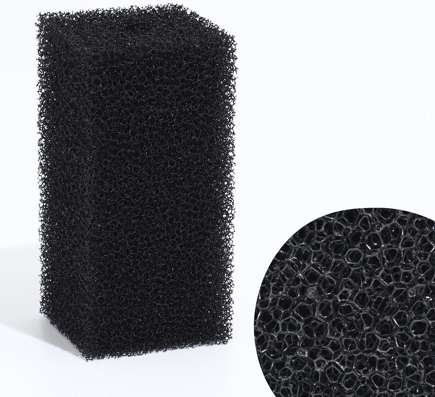 Губка прямоугольная для фильтра № 3, ретикулированная 30 PPI, 6 х 6 х 12 см, черная