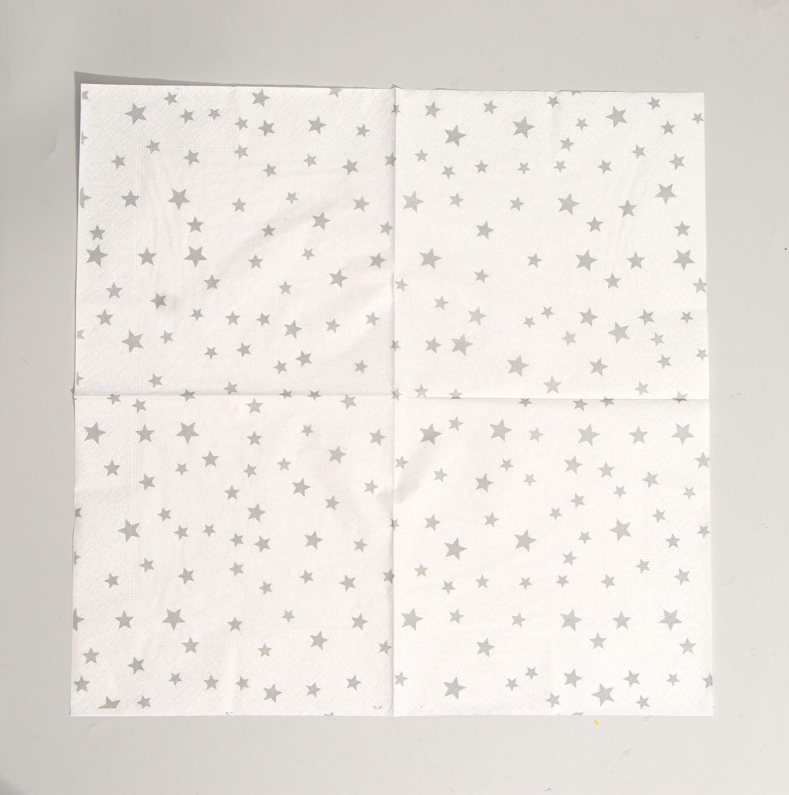 Салфетки бумажные «Звёздочки», 33х33 см, набор 20 шт., цвет серебряный