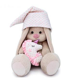 Мягкая игрушка «Зайка Ми с розовой подушкой - единорогом», 18 см