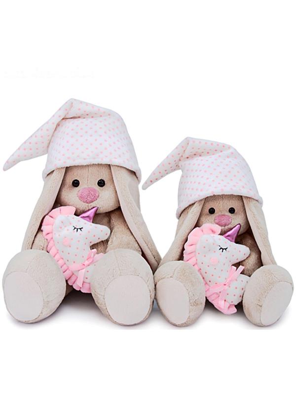 Мягкая игрушка «Зайка Ми с розовой подушкой - единорогом», 18 см