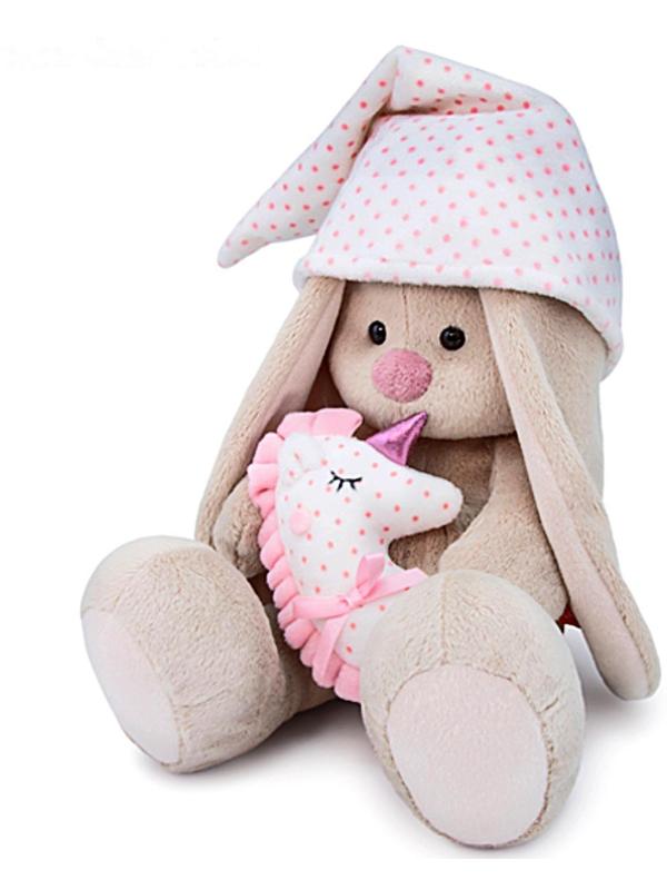 Мягкая игрушка «Зайка Ми с розовой подушкой - единорогом», 18 см