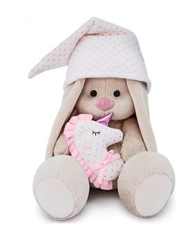Мягкая игрушка «Зайка Ми с розовой подушкой - единорогом», 23 см