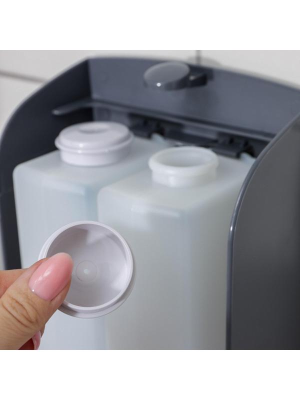 Диспенсер для антисептика или жидкого мыла механический, двойной, 1000 мл, пластик