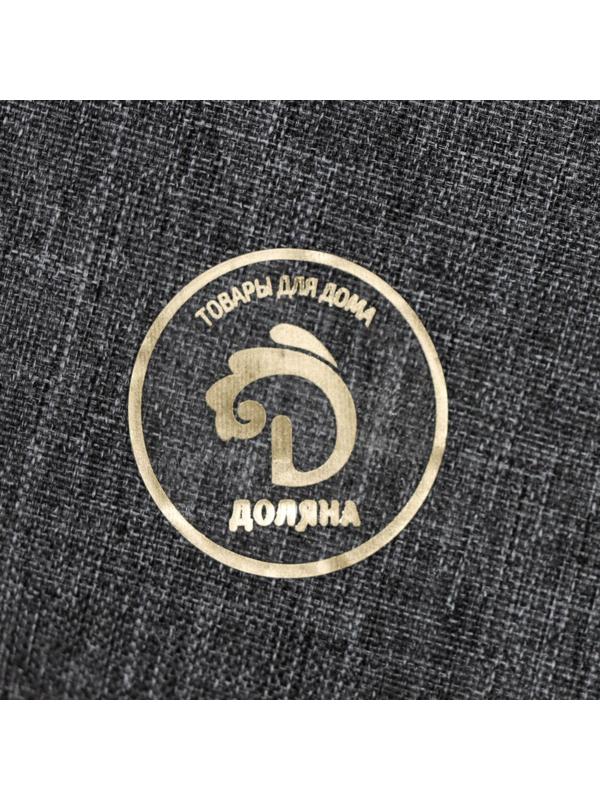 Корзина универсальная с крышкой «Лён», 37×43×66 см, цвет серый