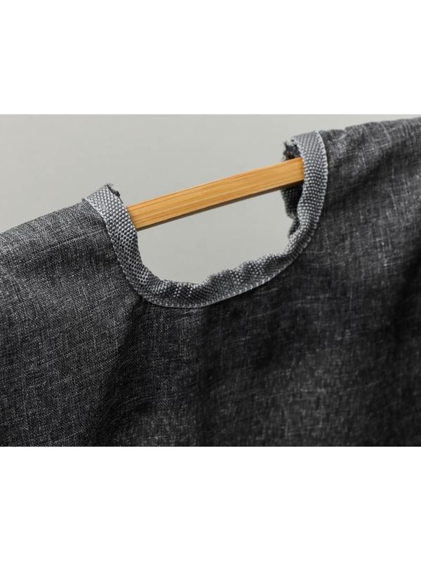 Корзина универсальная с крышкой «Лён», 37×43×66 см, цвет серый