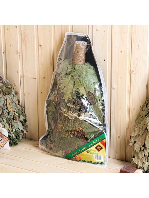 Веник для бани дубовый с травами, в пакете на молнии