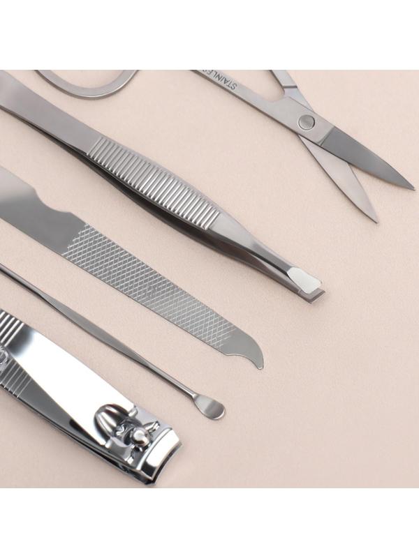 Набор маникюрный, 5 предметов, в чехле, цвет чёрный