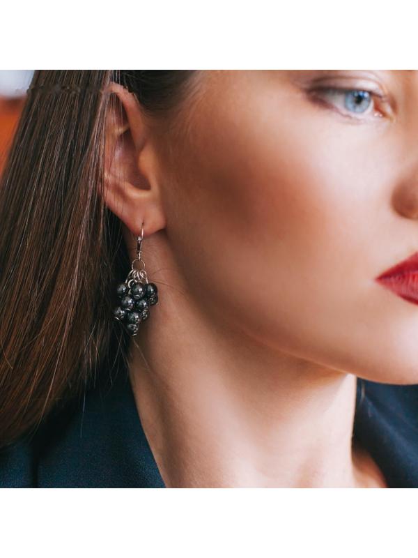 Серьги посеребрение шар №6 